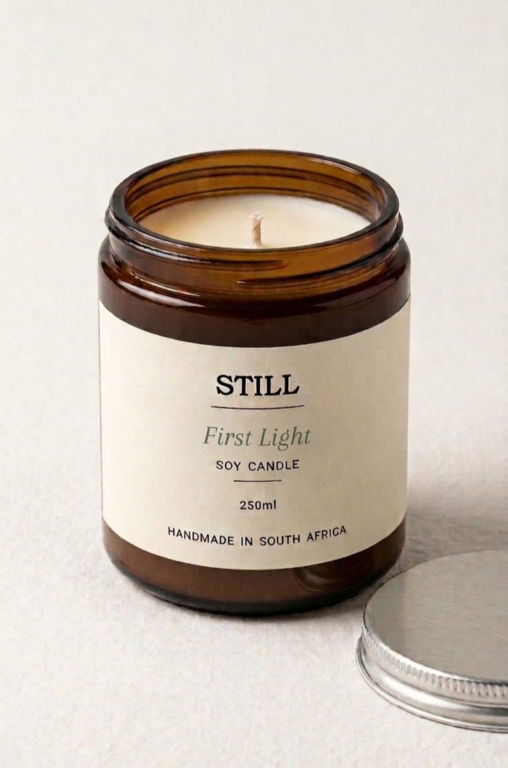 First Light hand-poured soy candle